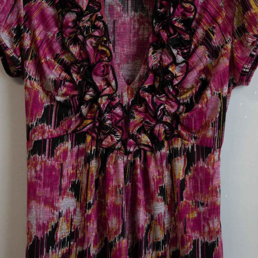 Y2K Heart Soul floral print ruffle babydoll blouse-L